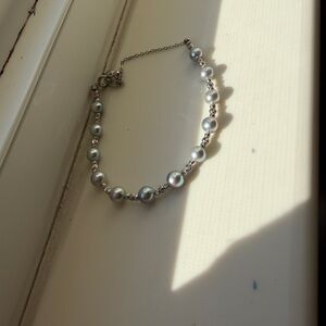 Elegant 5-6mm akoya grey Pearl 925 silver Bracelet